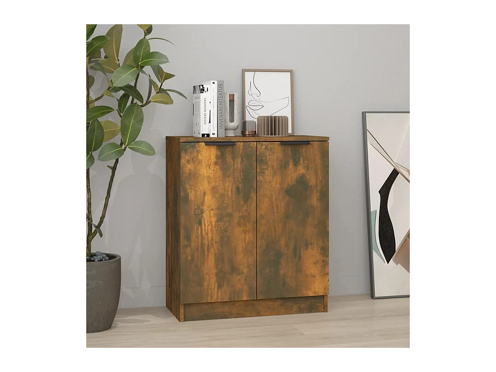Buffet | Bahut | Meuble de rangement Chêne fumé 60x30x70 cm Bois d'ingénierie