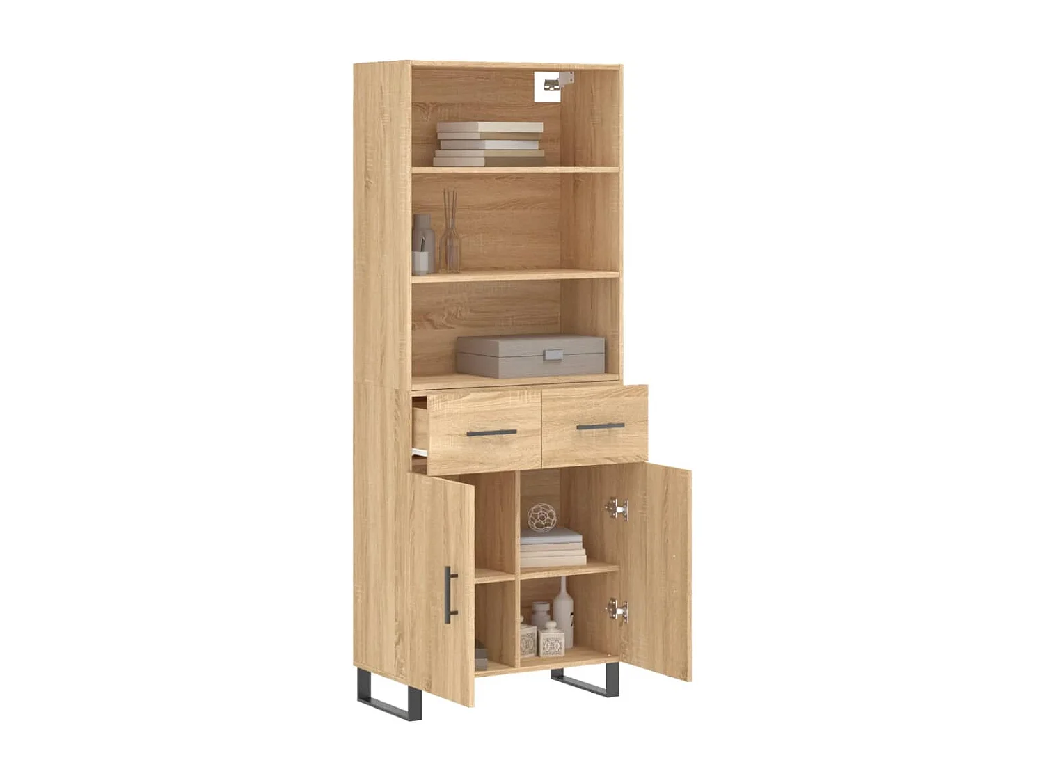 Credenza | Buffet | Armadio Rovere Sonoma 69,5x34x180 cm in Legno Multistrato