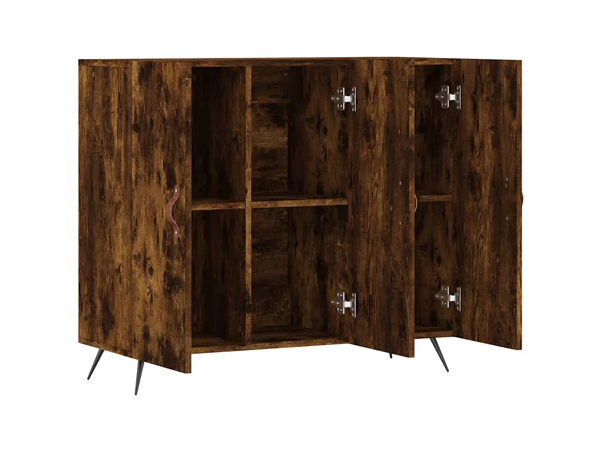 Credenza | Buffet | Armadio Rovere Fumo 90x34x80 cm in Legno Multistrato