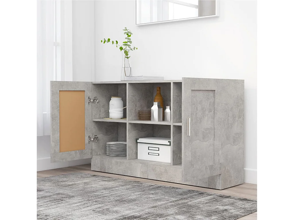 Credenza | Buffet | Armadio Grigio Cemento 120x30,5x70 cm in Legno Multistrato