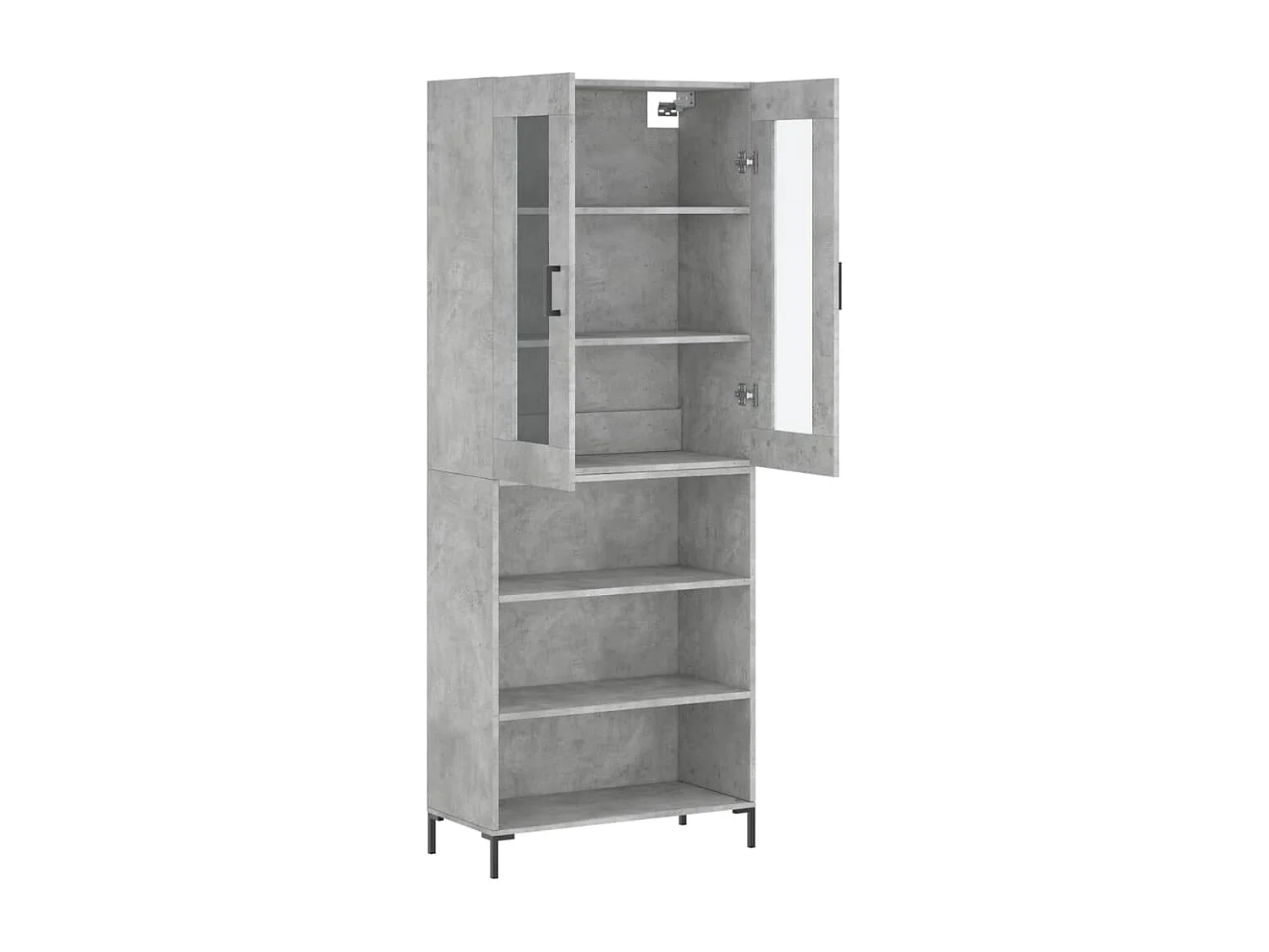 Buffet | Bahut | Meuble de rangement haut Gris béton 69,5x34x180 cm Bois d'ingénierie