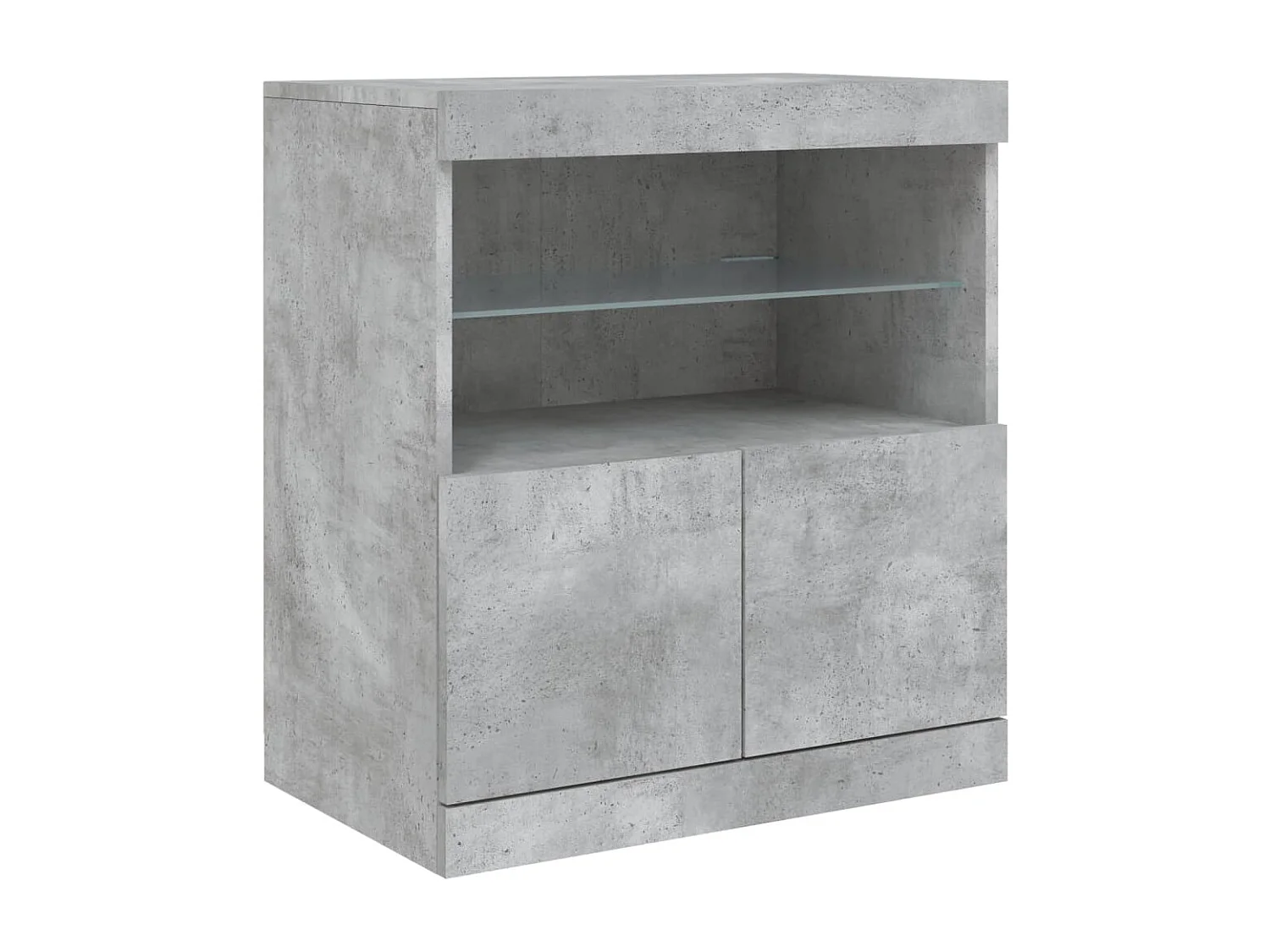 Credenza | Buffet | Armadio con Luci LED Grigio Cemento 60x37x67 cm