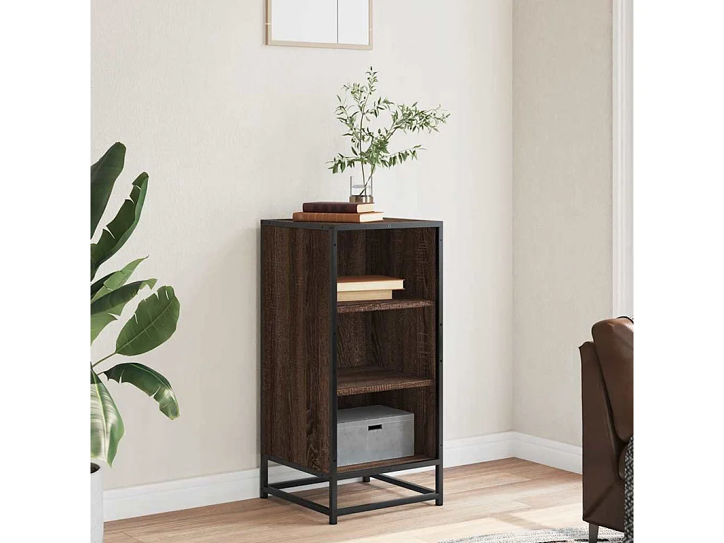 Buffet | Bahut | Meuble de rangement chêne marron 35,5x35x76 cm bois d'ingénierie et métal