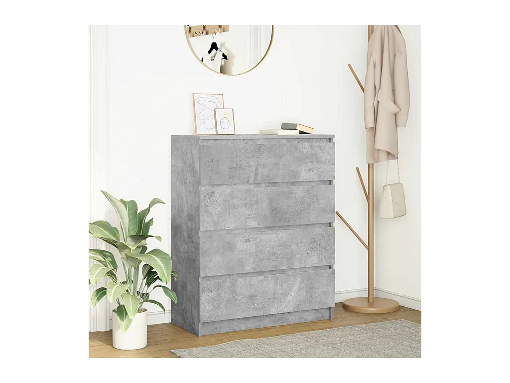 Credenza | Buffet | Armadio Grigio Cemento 80x35x99 cm in Legno Multistrato