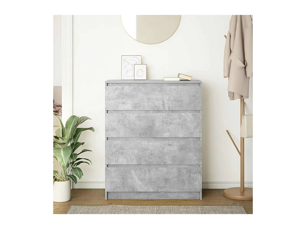 Credenza | Buffet | Armadio Grigio Cemento 80x35x99 cm in Legno Multistrato