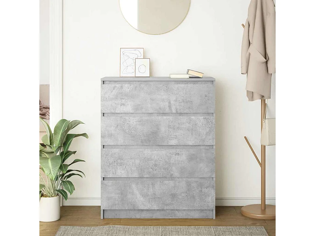 Buffet | Bahut | Meuble de rangement gris béton 80x35x99 cm bois d'ingénierie