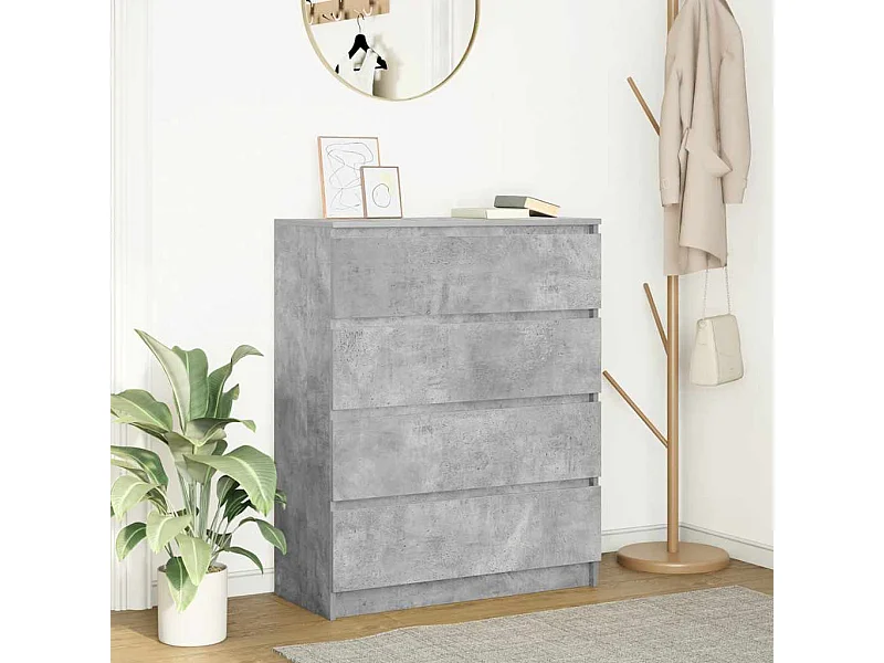 Credenza | Buffet | Armadio Grigio Cemento 80x35x99 cm in Legno Multistrato