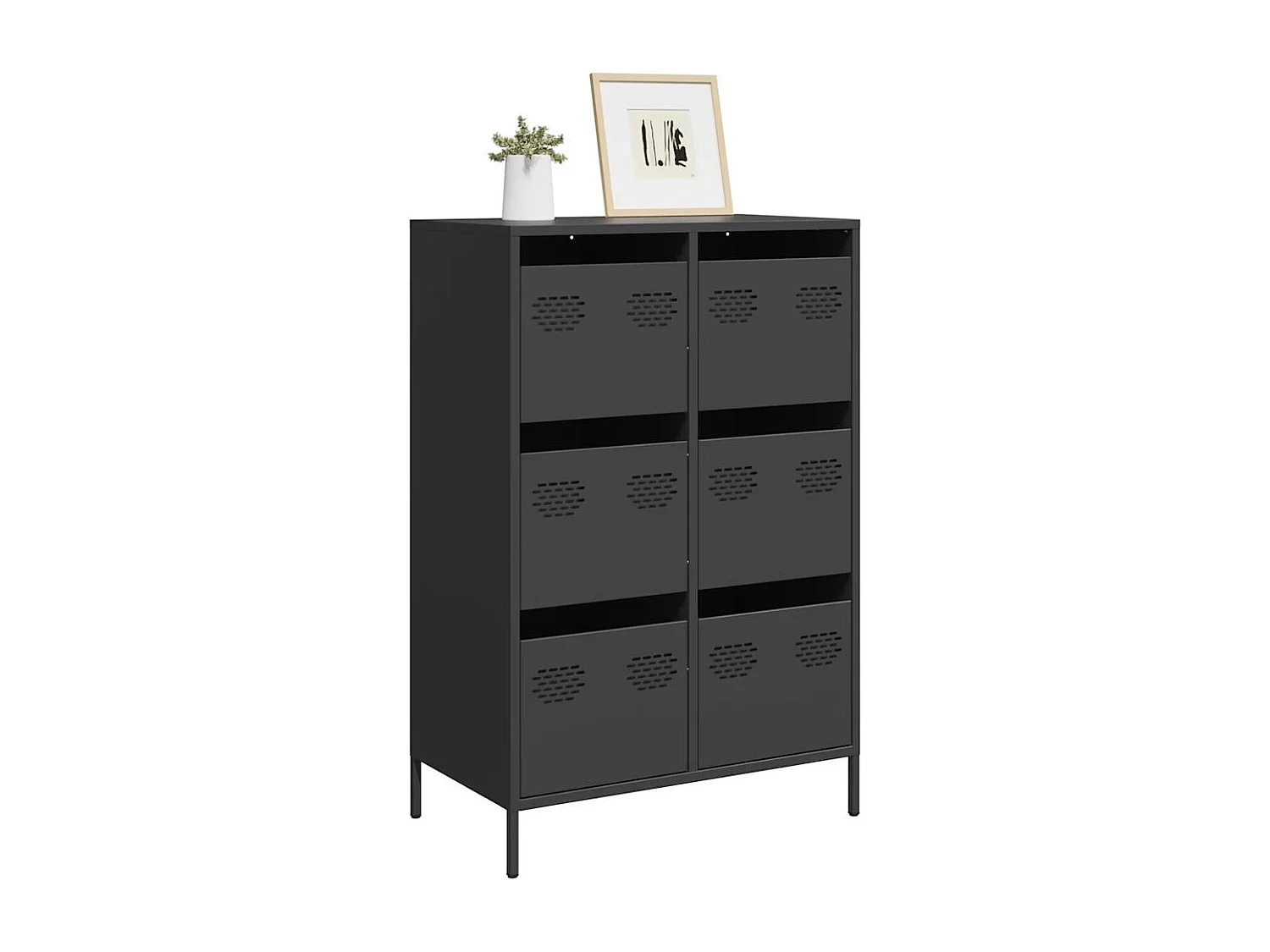 Credenza | Buffet | Armadio Nera 68x39x101,5 cm in Acciaio