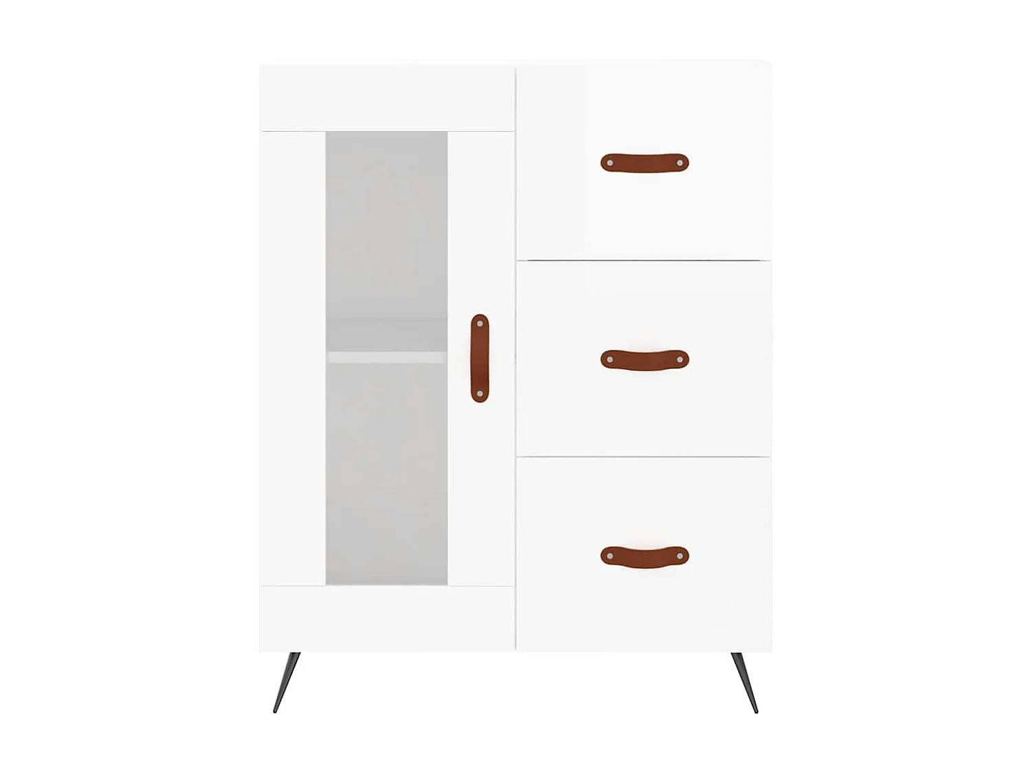 Buffet | Bahut | Meuble de rangement Blanc brillant 69,5x34x90 cm Bois d'ingénierie