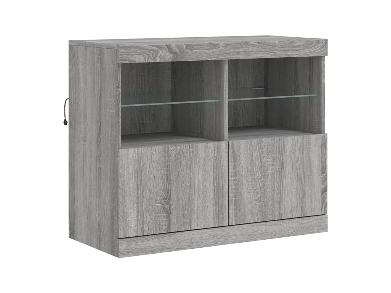Buffet | Bahut | Meuble de rangement avec lumières LED sonoma gris 81x37x67 cm
