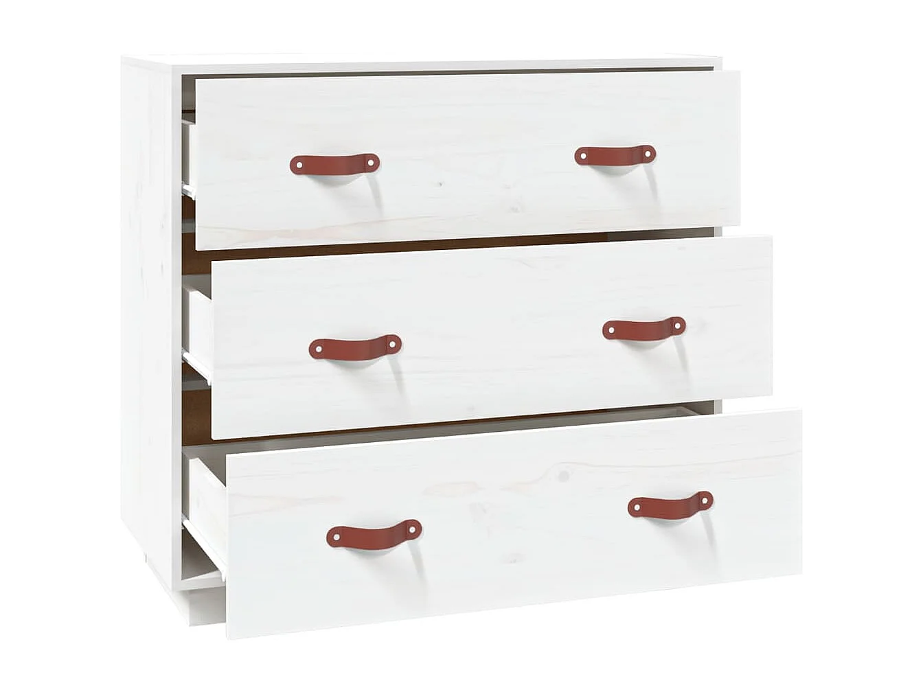 Credenza | Buffet | Armadio Bianca 80x40x75 cm in Legno Massello di Pino