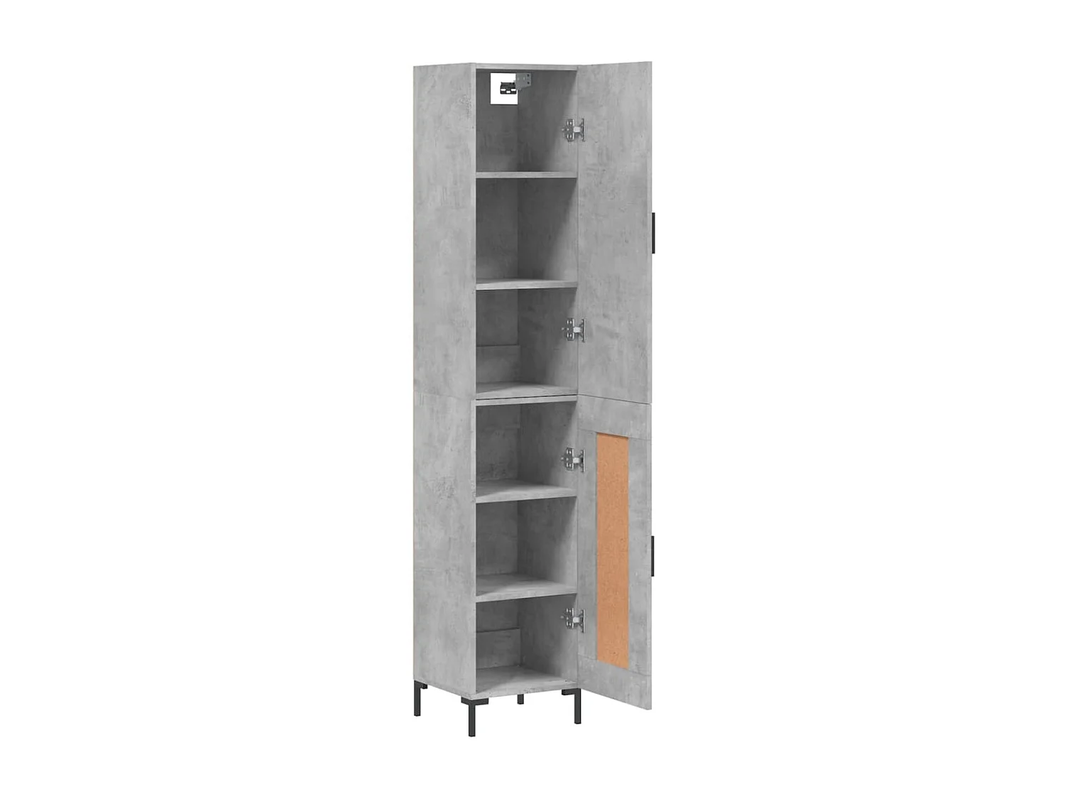 Buffet | Bahut | Meuble de rangement haut Gris béton 34,5x34x180 cm Bois d'ingénierie