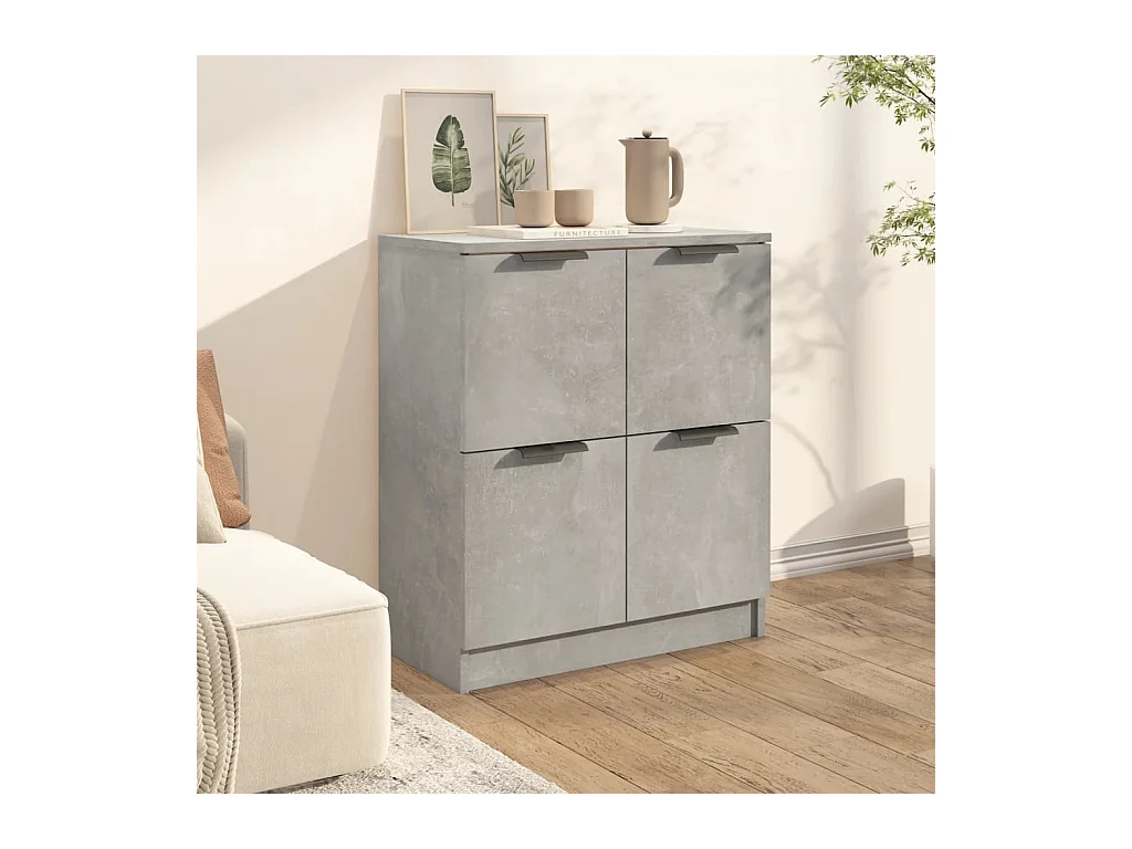 Credenza | Buffet | Armadio Grigio Cemento 60x30x70 cm in Legno Multistrato