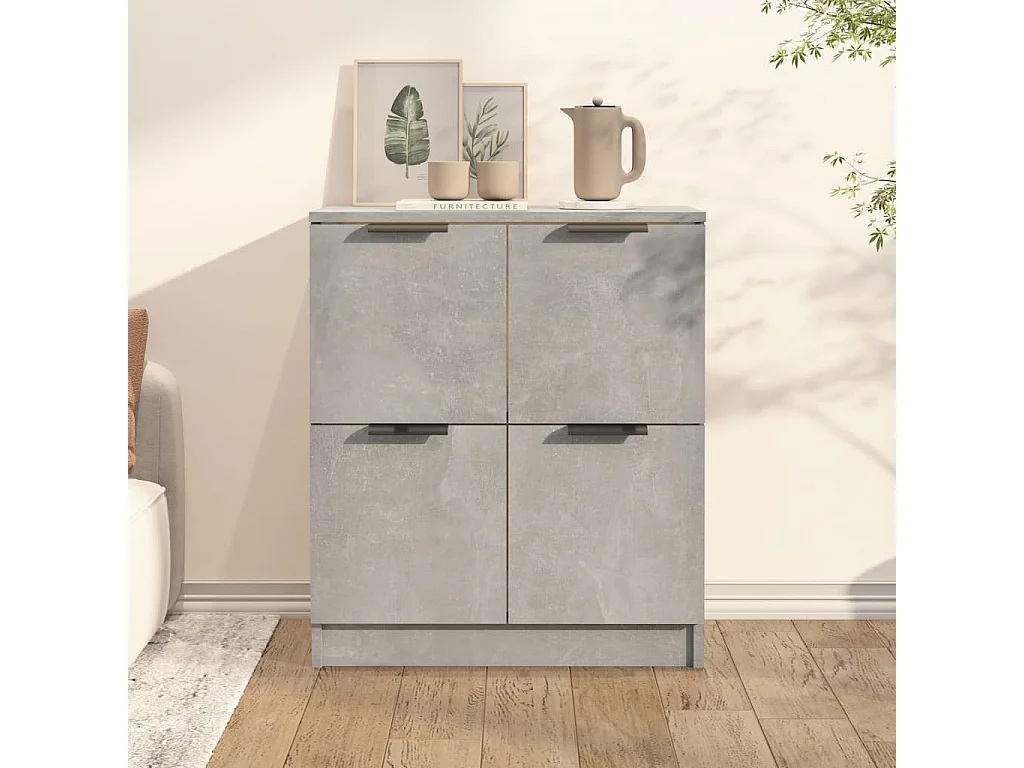 Buffet | Bahut | Meuble de rangement Gris béton 60x30x70 cm Bois d'ingénierie