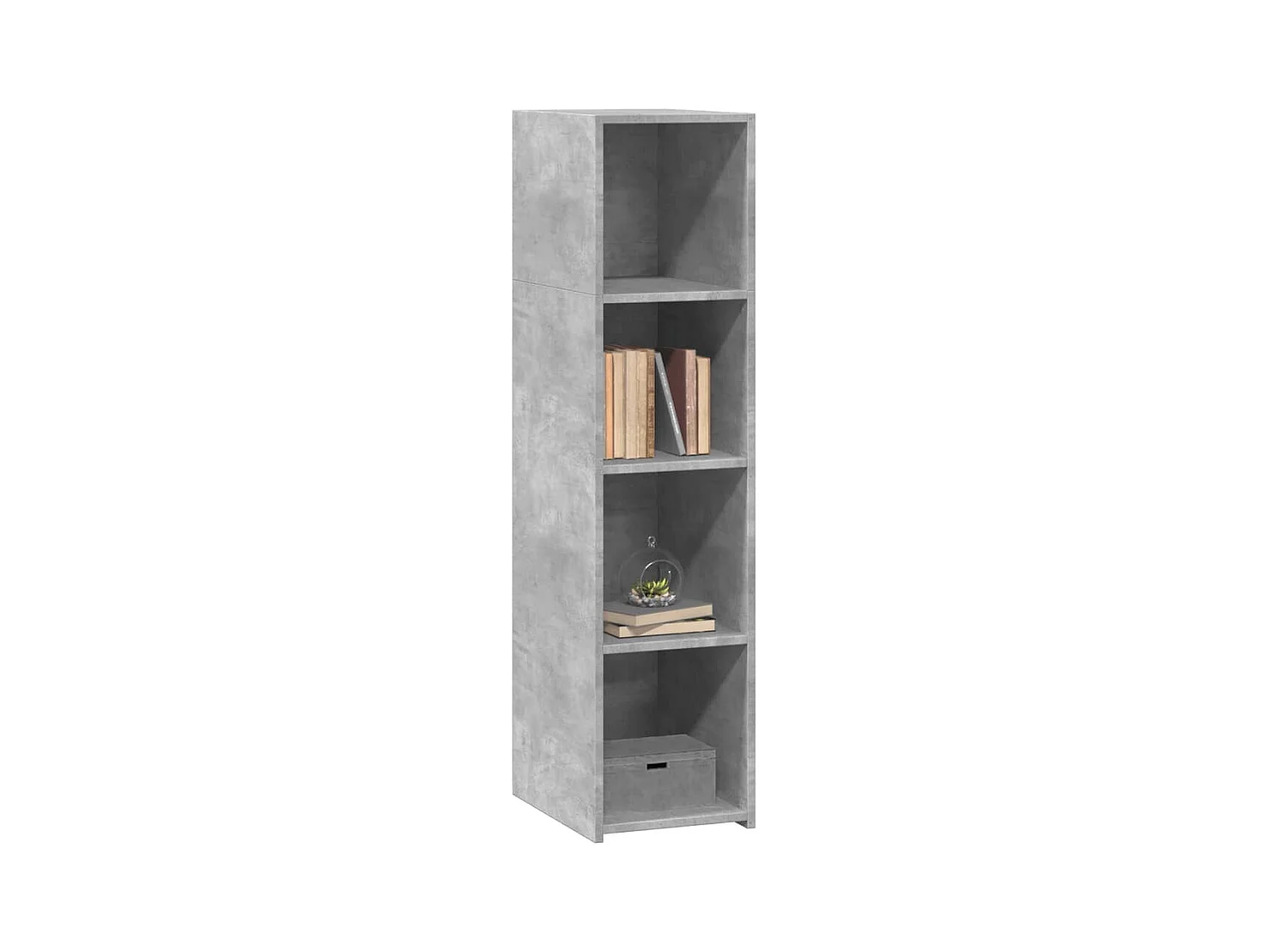 Credenza | Buffet | Armadio Grigio Cemento 30x41x124cm in Legno Multistrato