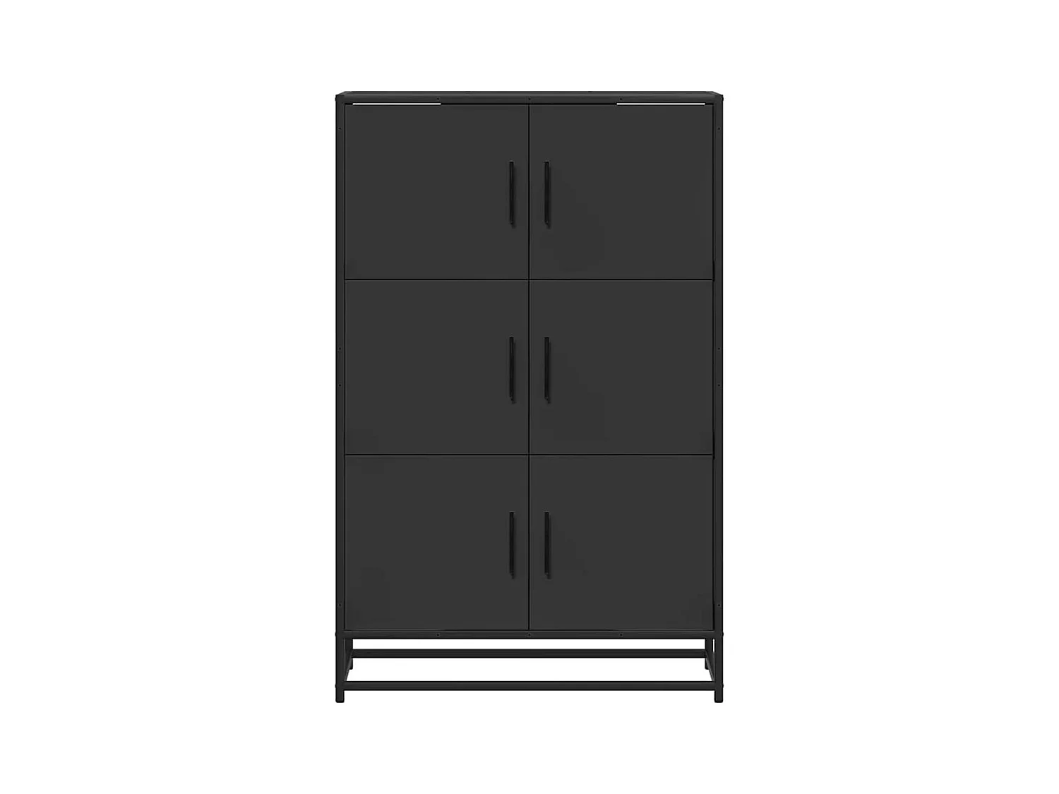 Buffet | Bahut | Meuble de rangement haut noir 68x35x106,5 cm bois d'ingénierie et métal