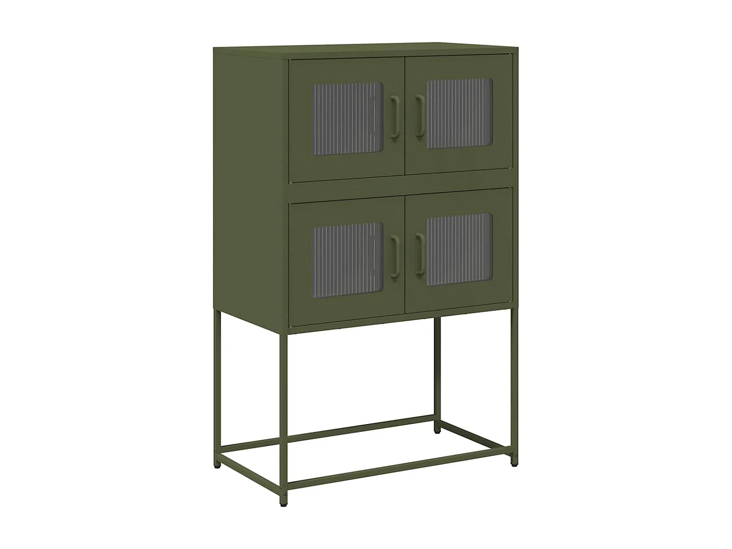 Buffet | Bahut | Meuble de rangement haut vert olive 68x39x107 cm acier