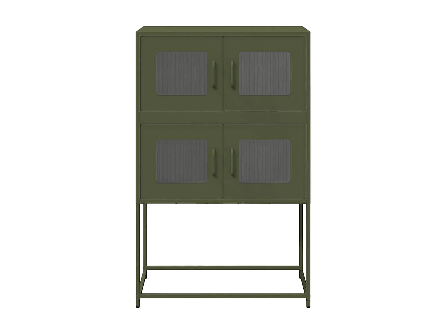 Buffet | Bahut | Meuble de rangement haut vert olive 68x39x107 cm acier