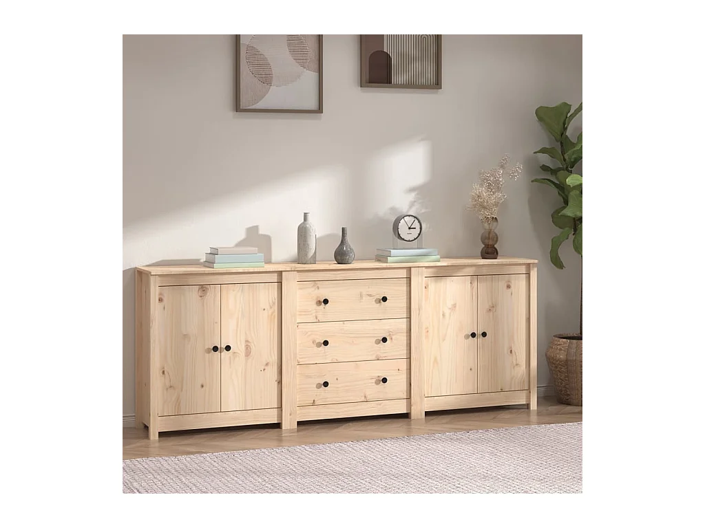 Buffet | Commode à tiroir | Meuble de rangement 210x35x80 cm Bois massif de pin