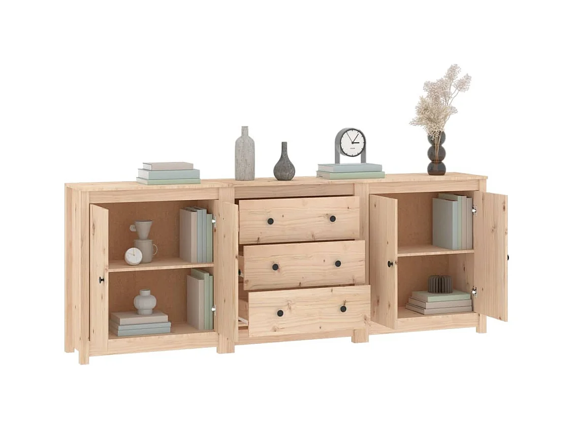 Buffet | Commode à tiroir | Meuble de rangement 210x35x80 cm Bois massif de pin