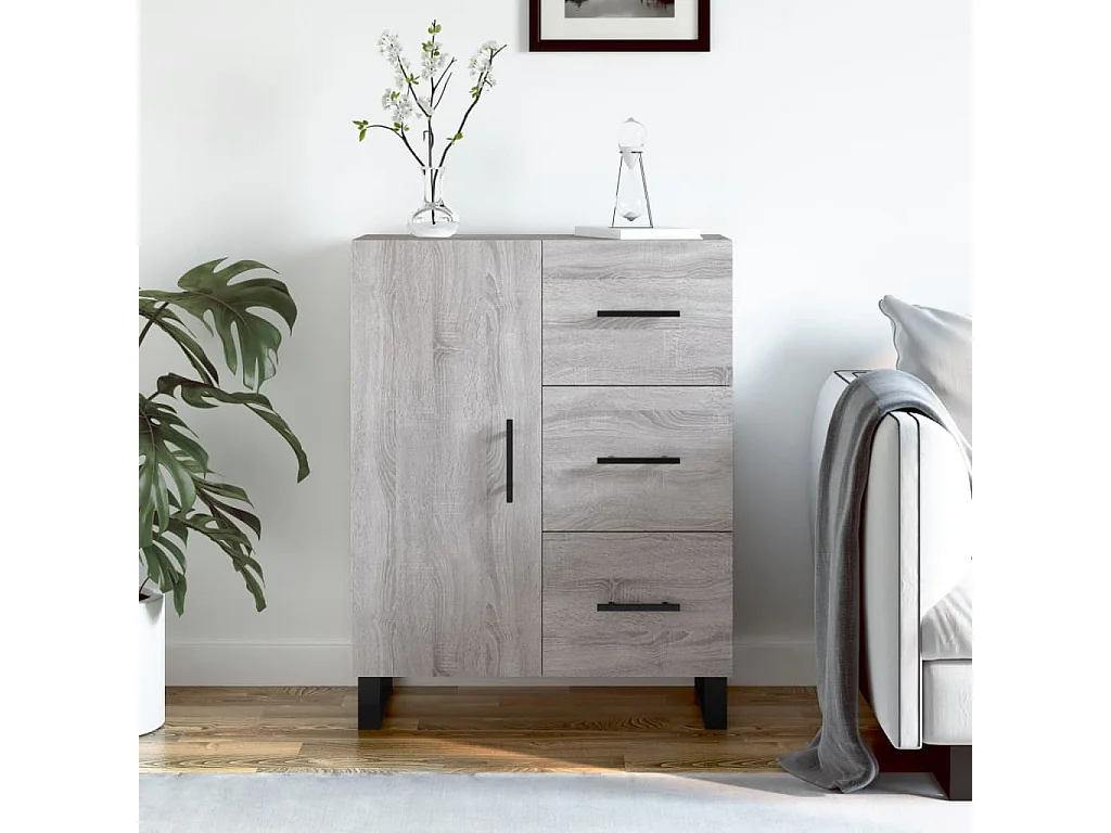 Credenza | Buffet | Armadio Grigio Sonoma 69,5x34x90 cm in Legno Multistrato