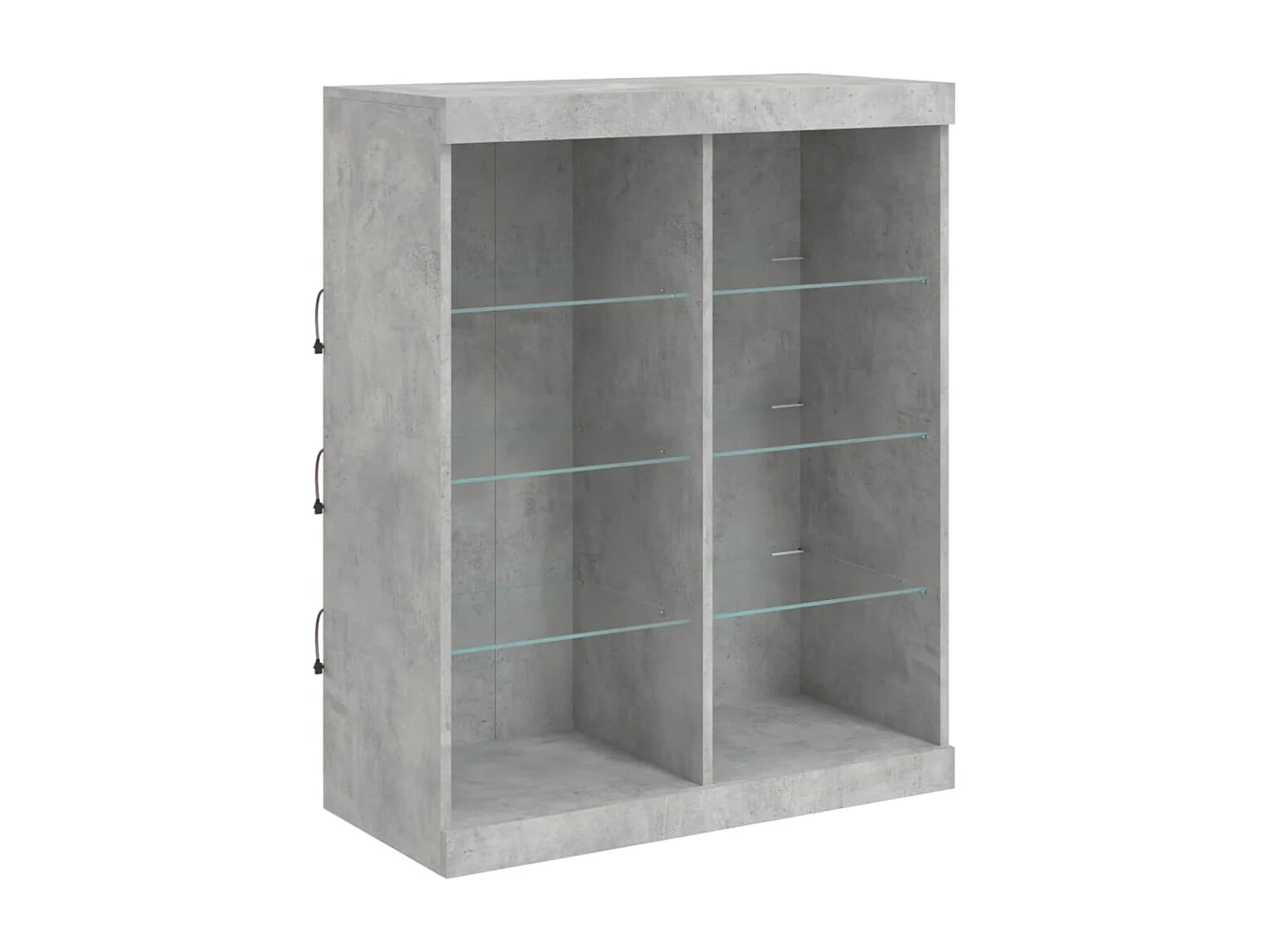 Buffet | Bahut | Meuble de rangement avec lumières LED gris béton 81x37x100 cm