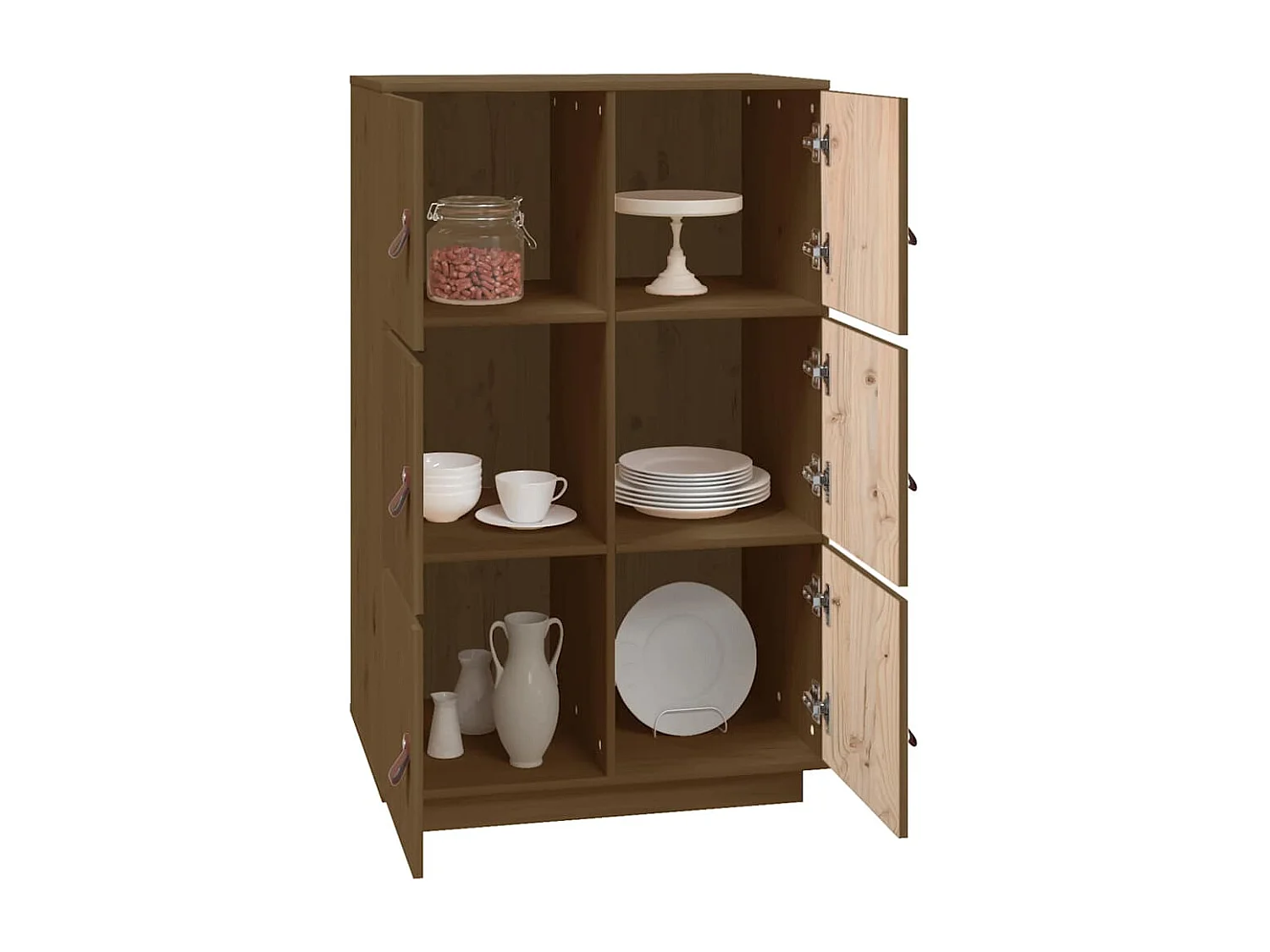 Buffet | Bahut | Meuble de rangement haut Marron miel 67x40x108,5 cm Bois massif de pin
