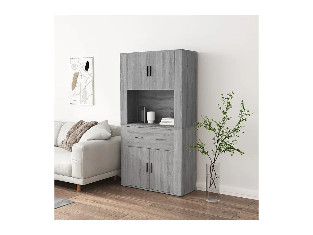 Credenza | Buffet | Armadio Grigio Sonoma in Legno Multistrato