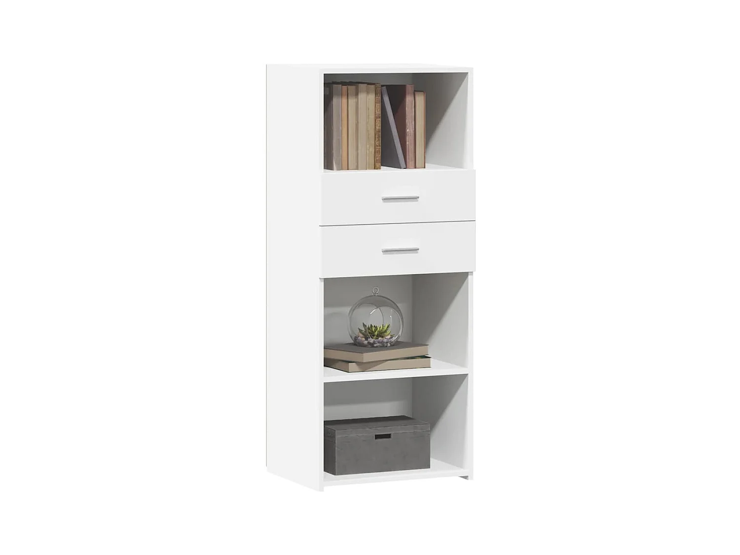 Buffet | Bahut | Meuble de rangement haut blanc 50x42,5x124 cm bois d'ingénierie
