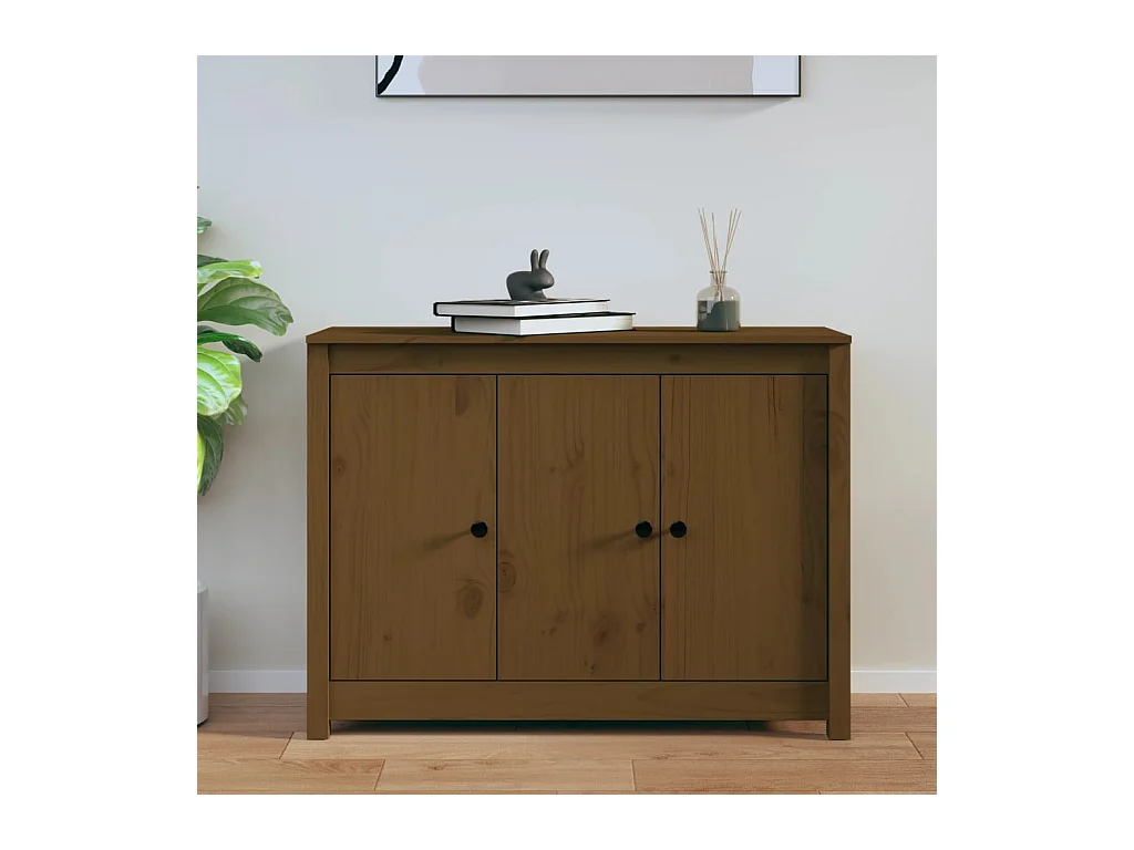 Credenza | Buffet | Armadio ambra 100x35x74 cm in Legno Massello di Pino