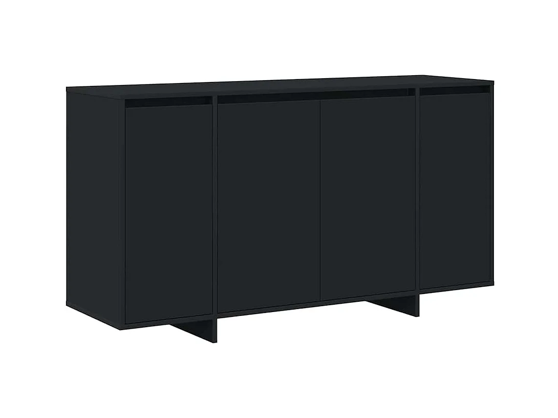 Buffet | Bahut | Meuble de rangement Noir Noir Bois d'ingénierie 135 x 41 x 75 cm Buffet | Bahut | Meuble de rangement Noir