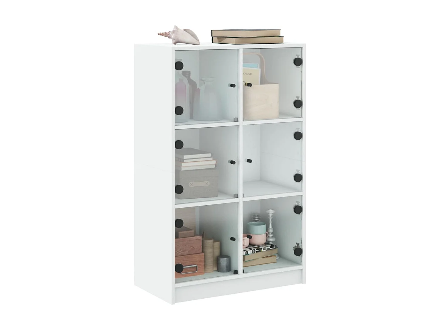 Credenza | Buffet | Armadio con Ante Bianca 68x37x109 cm Legno Multistrato