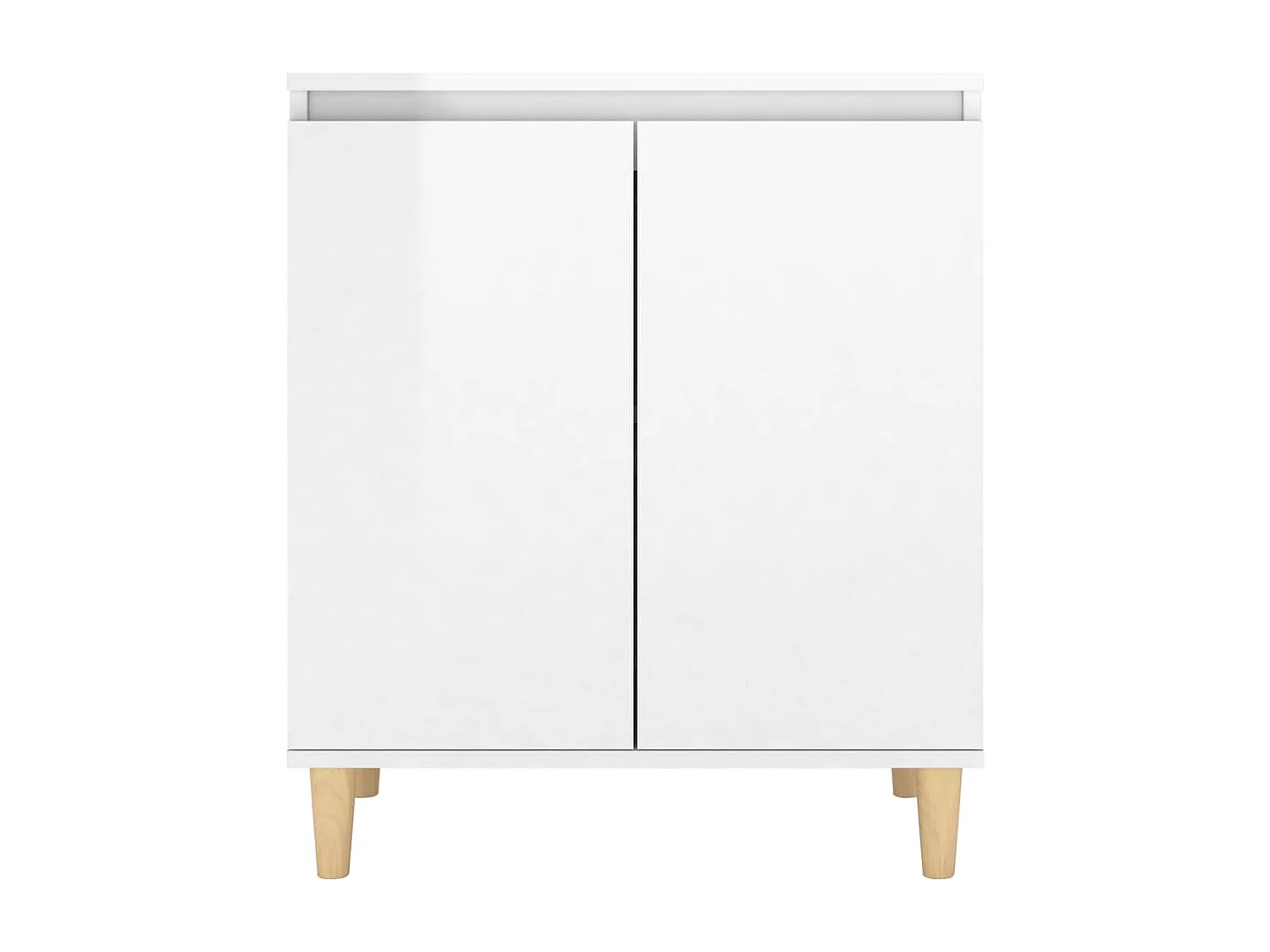 Credenza | Buffet | Armadio Gambe Massello Bianco Lucido 60x35x70cm Multistrato
