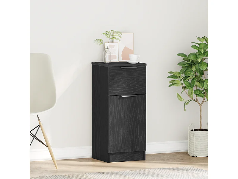 Buffet | Bahut | Meuble de rangement Chêne Noir 30x30x70 cm Bois d'ingénierie