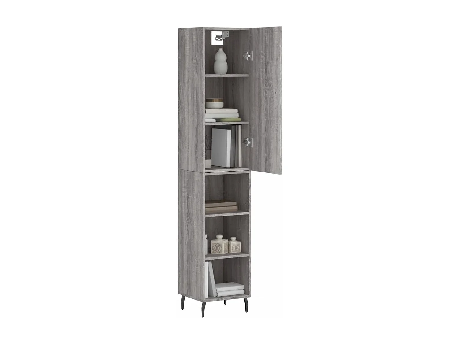Buffet | Bahut | Meuble de rangement haut Sonoma gris 34,5x34x180 cm Bois d'ingénierie