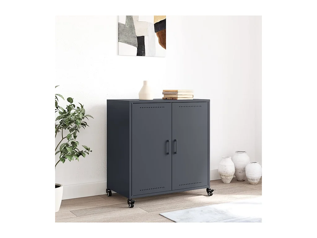 Buffet | Bahut | Meuble de rangement anthracite 68x39x72 cm acier