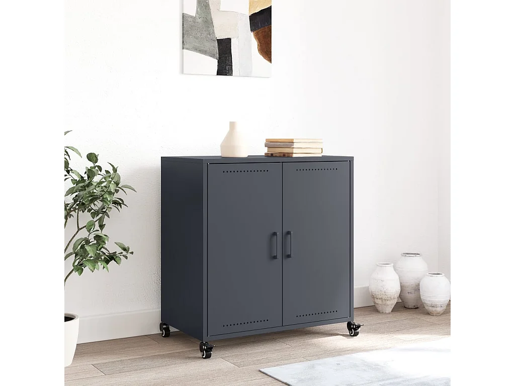 Buffet | Bahut | Meuble de rangement anthracite 68x39x72 cm acier