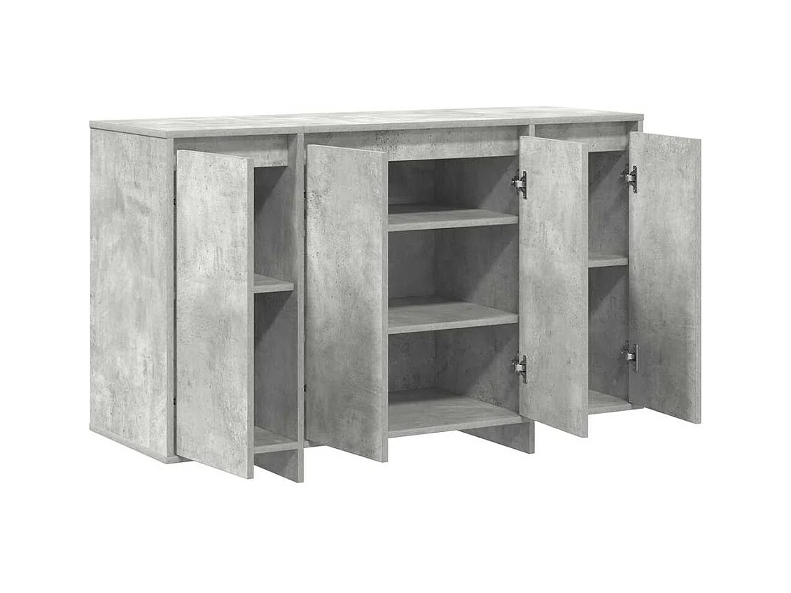 Buffet | Bahut | Meuble de rangement gris béton Gris béton Mélamine 120 x 41 x 75 cm