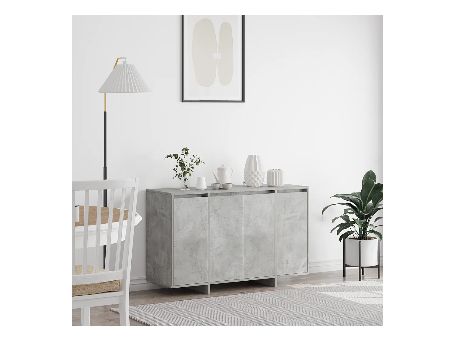 Credenza | Buffet | Armadio Grigia in Cemento Grigio cemento Legno ingegnerizzato