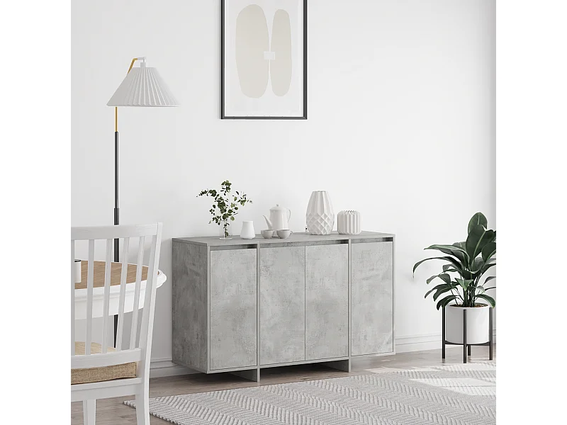 Buffet | Bahut | Meuble de rangement gris béton Gris béton Mélamine 120 x 41 x 75 cm