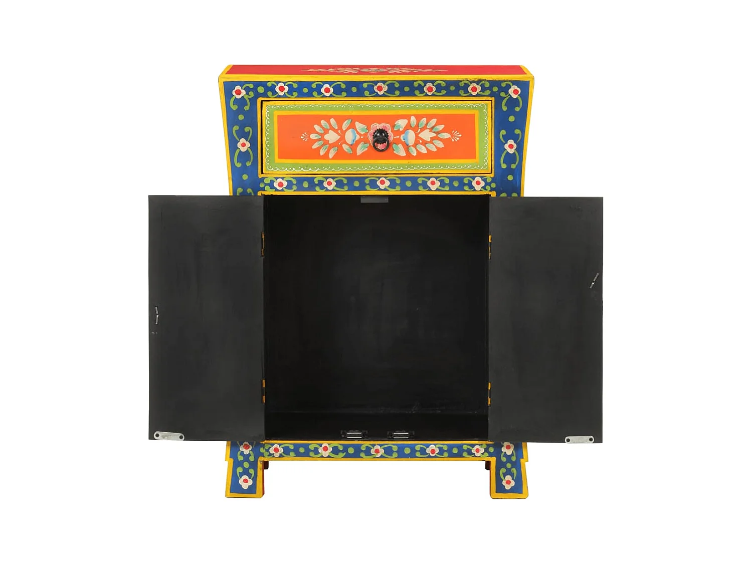 Credenza | Buffet | Armadio Dipinta a Mano 54x30x74 cm Legno Massello di Mango