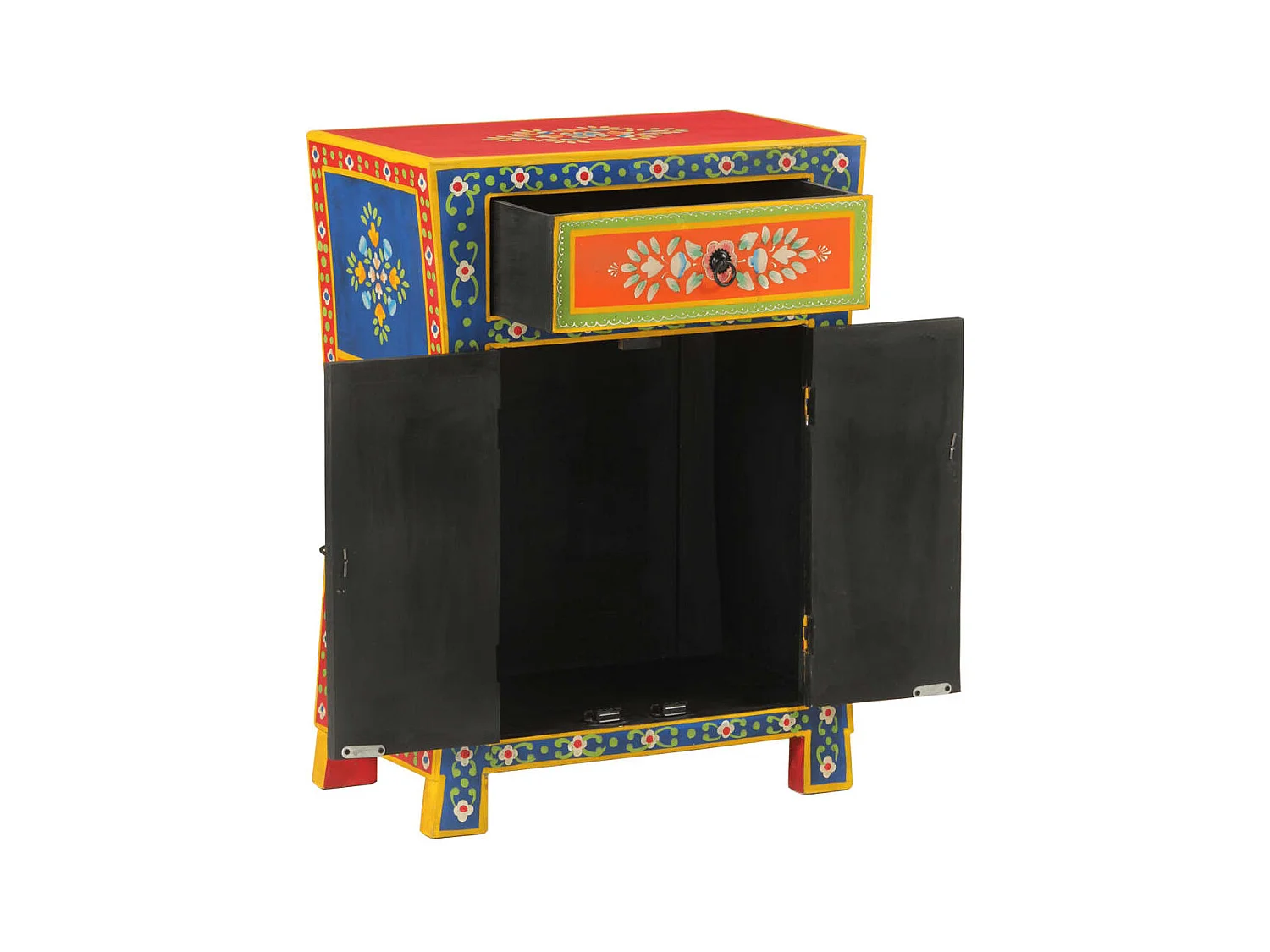 Credenza | Buffet | Armadio Dipinta a Mano 54x30x74 cm Legno Massello di Mango