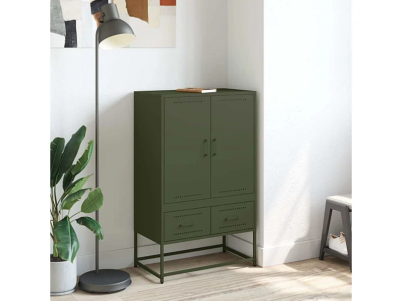 Credenza | Buffet | Armadio Verde Oliva 68x39x111,5 cm in Acciaio
