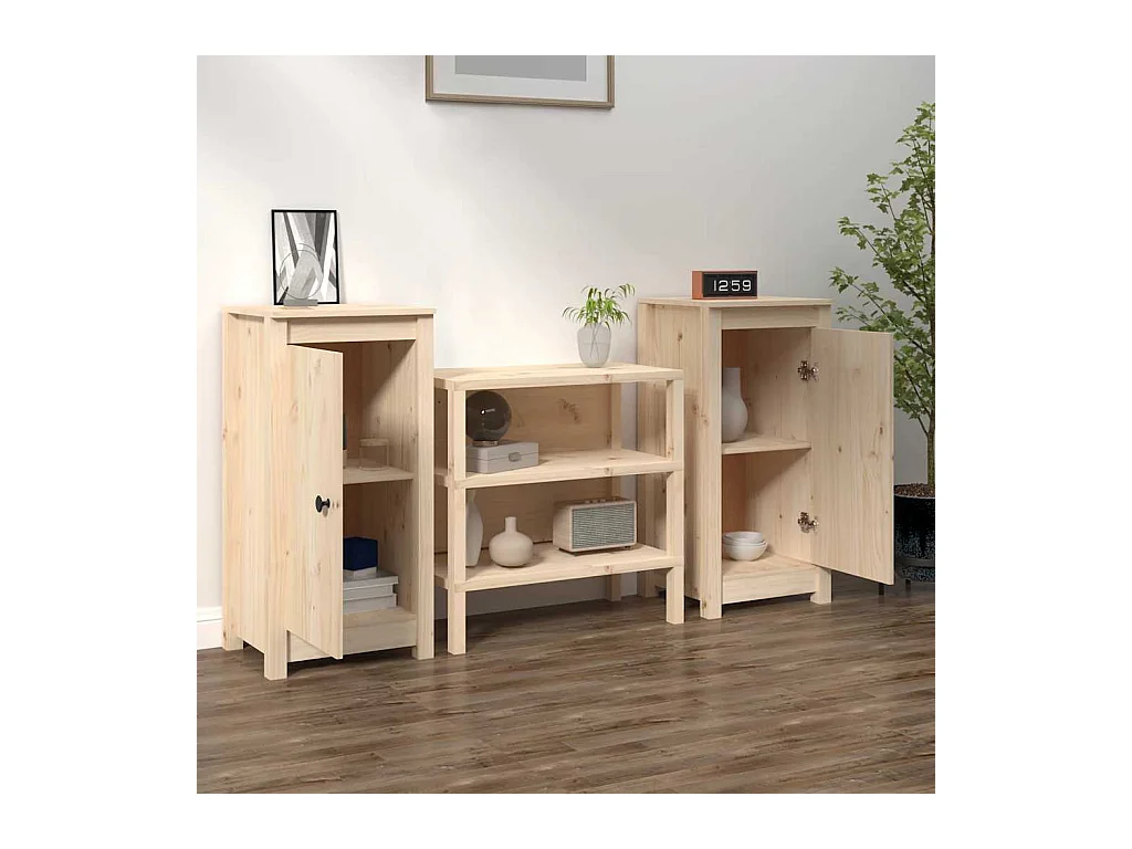 Buffets | Bahuts | Meuble de rangement 2 pcs 39x35x80 cm bois massif de pin