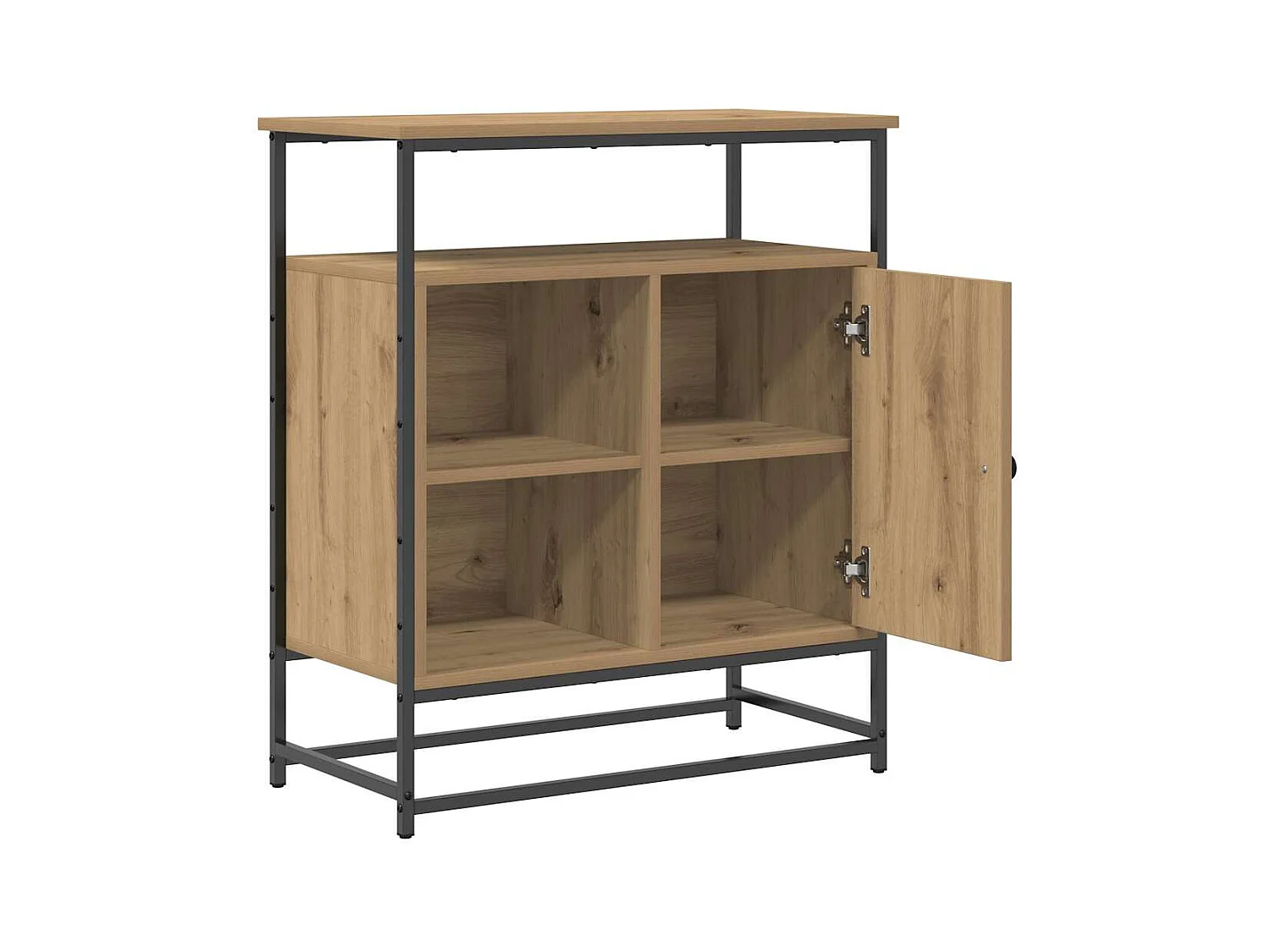 Buffet | Bahut | Meuble de rangement Artisan Chêne 69x35x80 cm Bois d'ingénierie et Acier