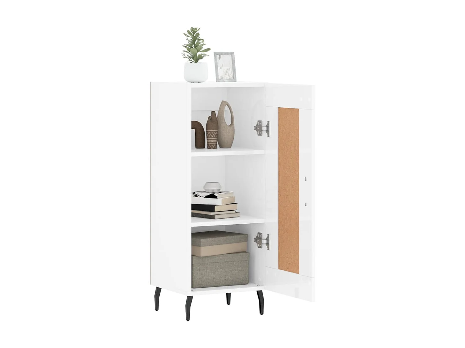 Buffet | Bahut | Meuble de rangement Blanc brillant 34,5x34x90 cm Bois d'ingénierie