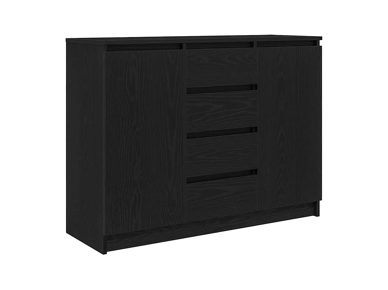 Buffet | Commode à tiroir | Meuble de rangement avec tiroirs chêne noir 100,5x35x76 cm bois d'ingénierie