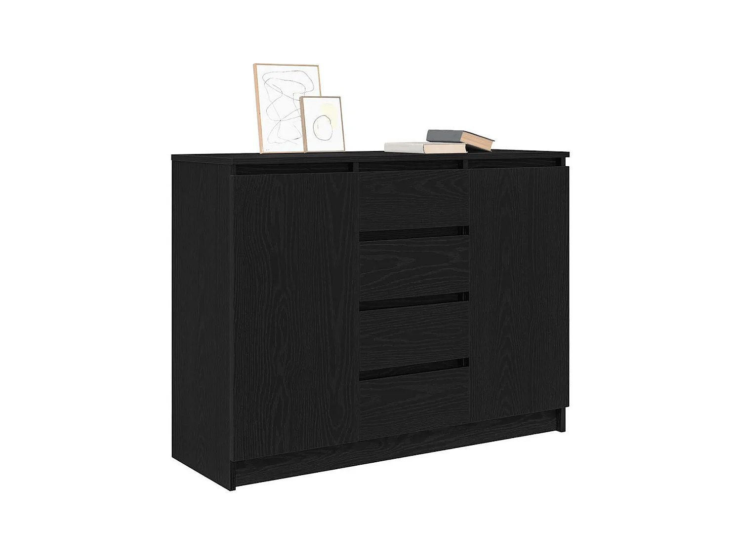 Buffet | Commode à tiroir | Meuble de rangement avec tiroirs chêne noir 100,5x35x76 cm bois d'ingénierie