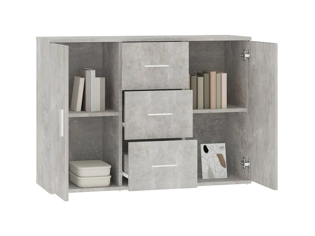 Credenza | Buffet | Armadio Grigio Cemento 91x29,5x65 cm in Legno Multistrato