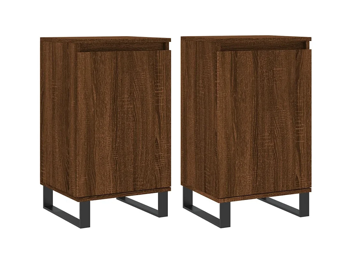 Credenze | Buffet | Armadi 2 pz Rovere Marrone 40x35x70 cm in Legno Multistrato